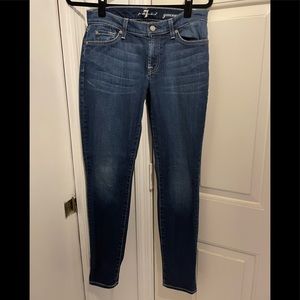 7 For All Mankind Dark Wash Skinny Jeans Sz 27 Gently Used